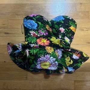 Ronny Kobo strapless flower top